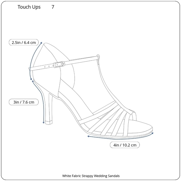 Touch Ups White Satin Strappy Wedding Sandals Size 7 - Picture 17 of 17